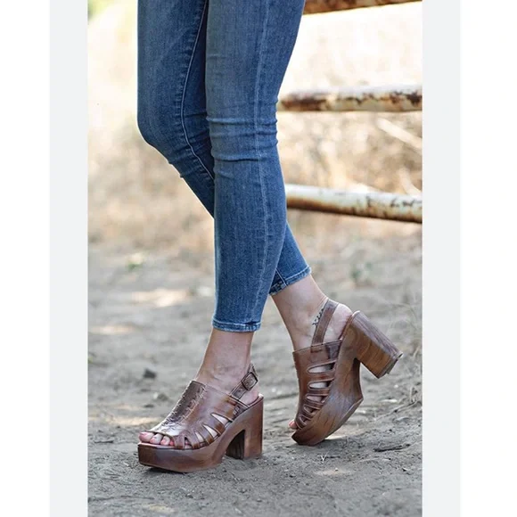 Bed Stü FONTELLA platform leather sandals, NWOB, size 6.5. - Picture 3 of 6